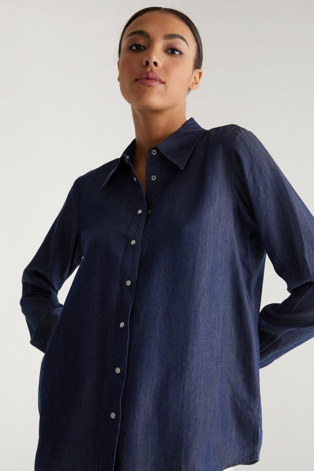 Tencel Shirt With Side Slits