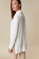 Long Top With Draped Collar