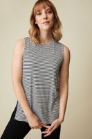 Striped Sleeveless Top With Si