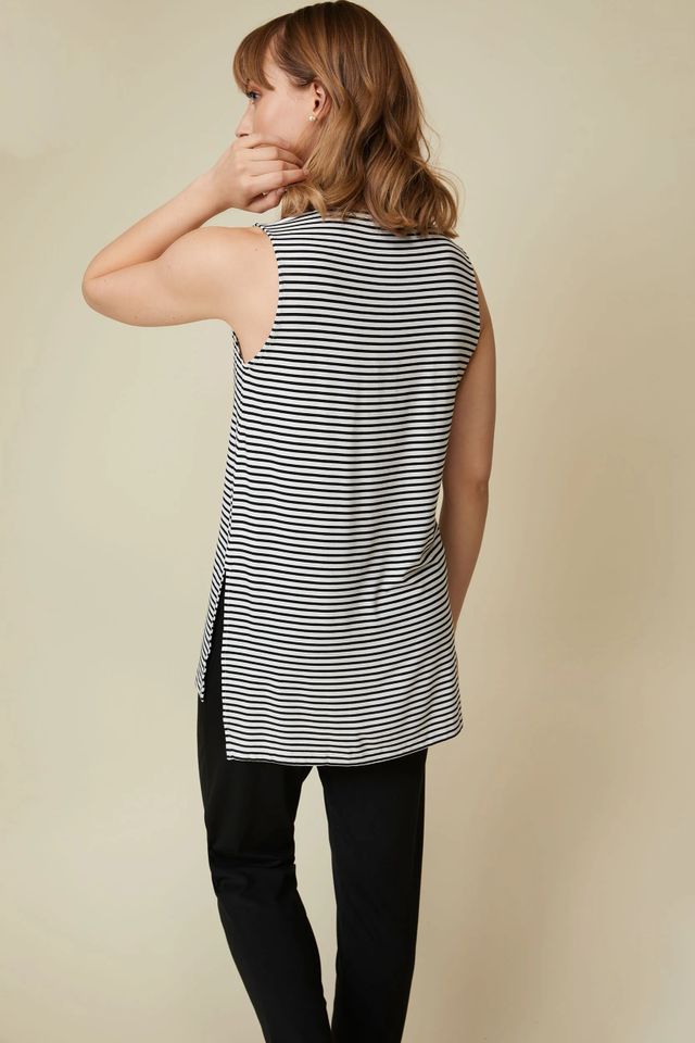 Striped Sleeveless Top With Si