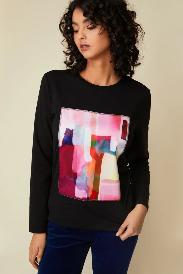 Long Sleeve T-shirt With Abstract Print