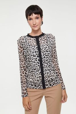 Leopard Mesh Cardigan