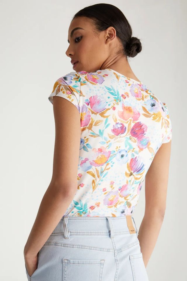 Floral Print Crew Neck T-shirt