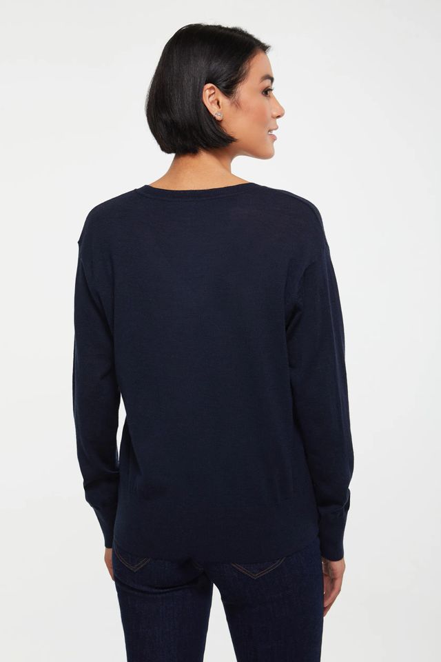 Merino Wool V Neck Sweater