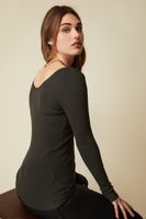 Sweetheart Neckline Rib Sweater