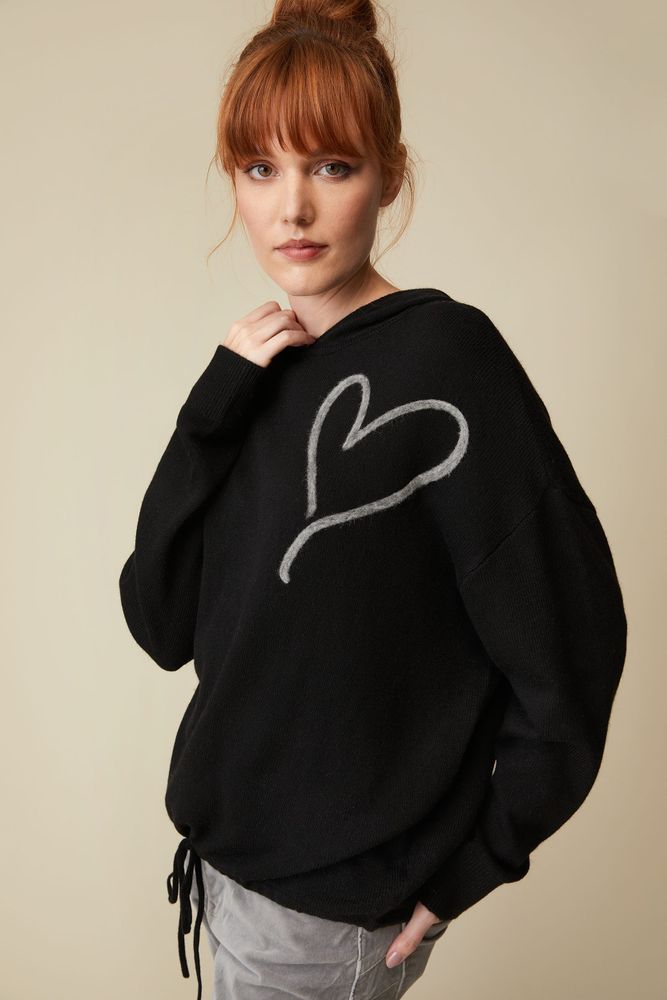 Hooded Sweater With Heart