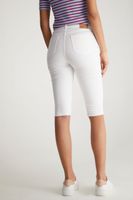 High Waist Slim Casual Bermuda With Raw Hem