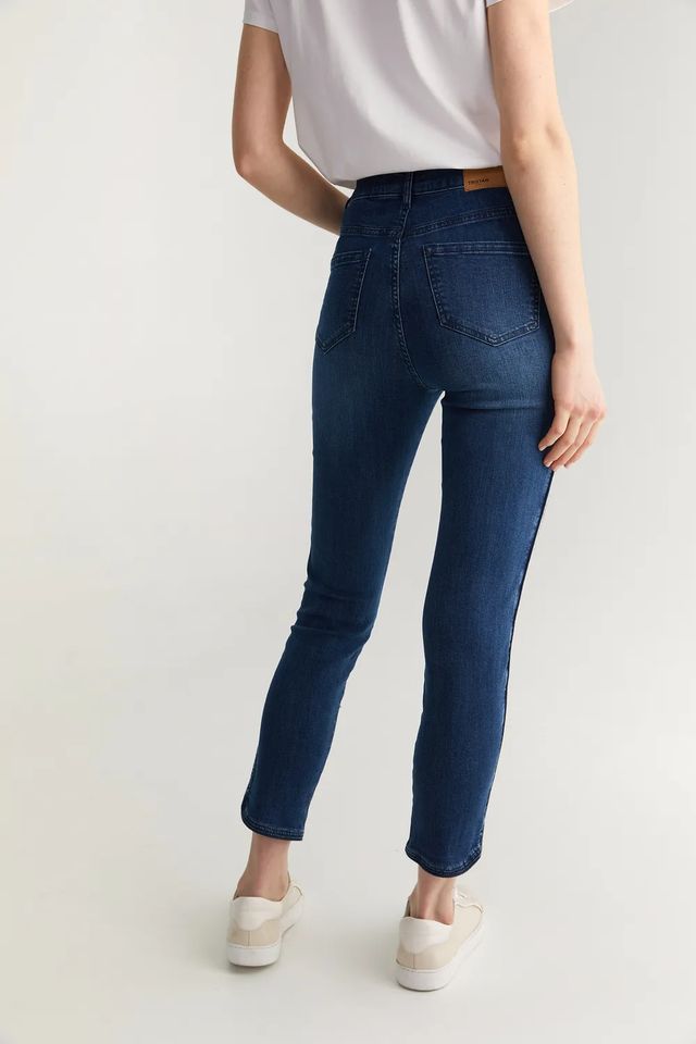 High Waist Slim Jean With Side Ribbon