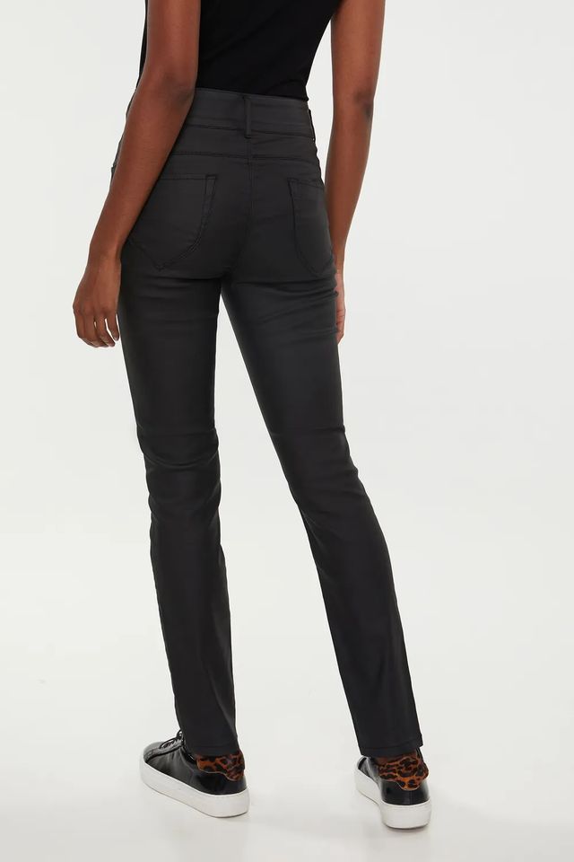 Coated Push Up High Waist Slim Pant