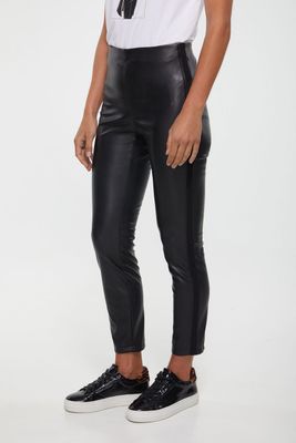 Vegan Leather Legging With Side Band