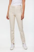 Vegan Leather High Waist Pant With Pintuck