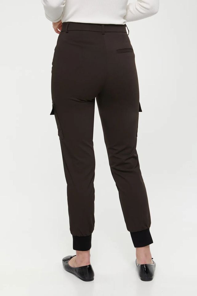 High Waist Cargo Pant With Ribbed Cuff