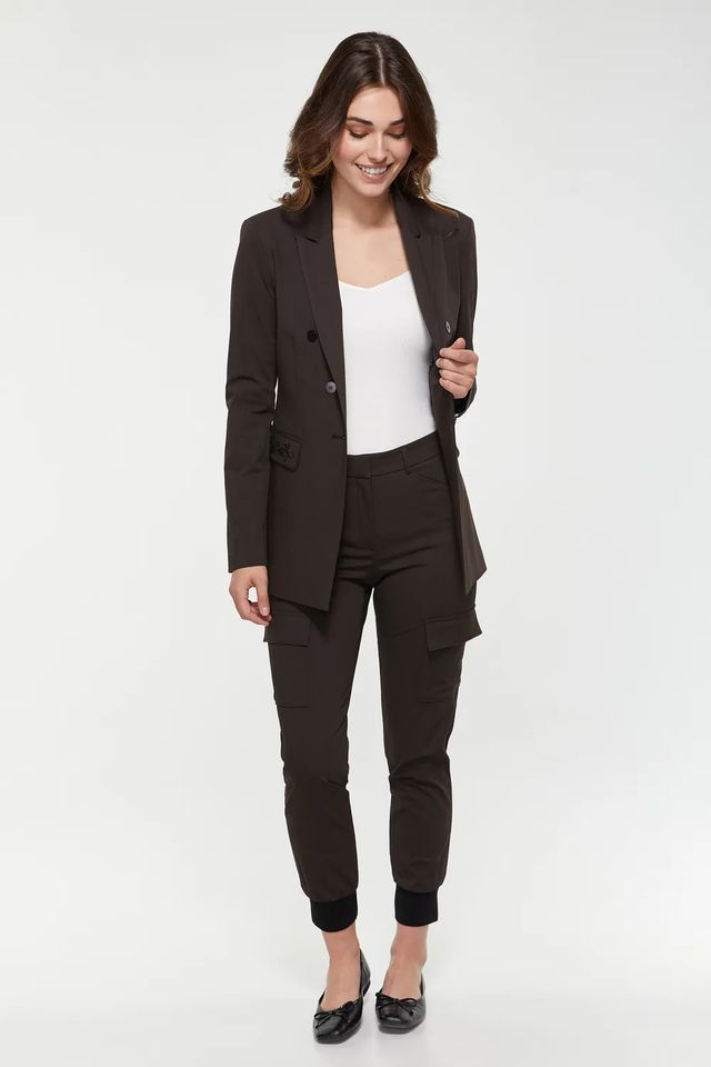 High Waist Cargo Pant With Ribbed Cuff