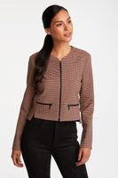 Jacquard Blazer With Zips