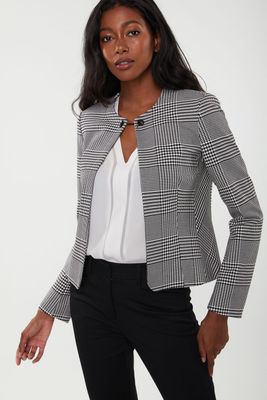 Plaid Jacket With Chain Detail