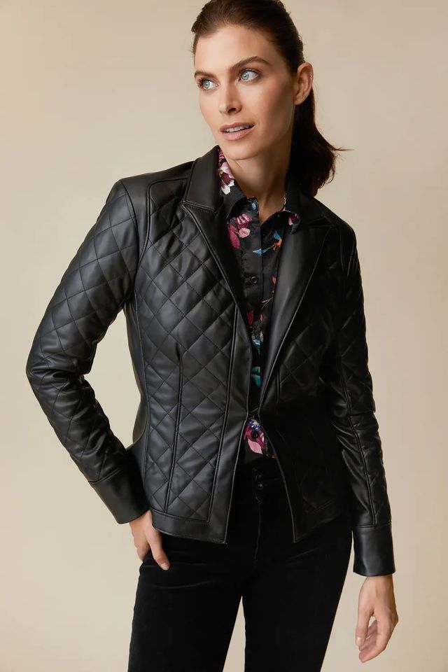 Vegan Leather Quilted Jacket