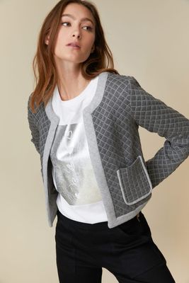 Quilted Stretch Jacket With Contrasting Details