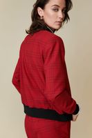 Plaid Bomber Jacket With Rib Detail