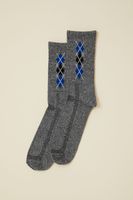 Argyle Two Tone Rib Socks