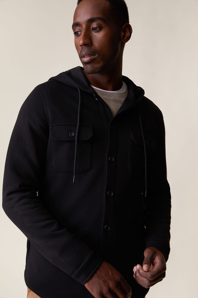 Hooded Overshirt With Flap Pockets