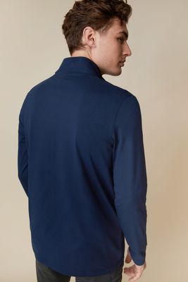 Mock-zip Long Sleeves T-shirt