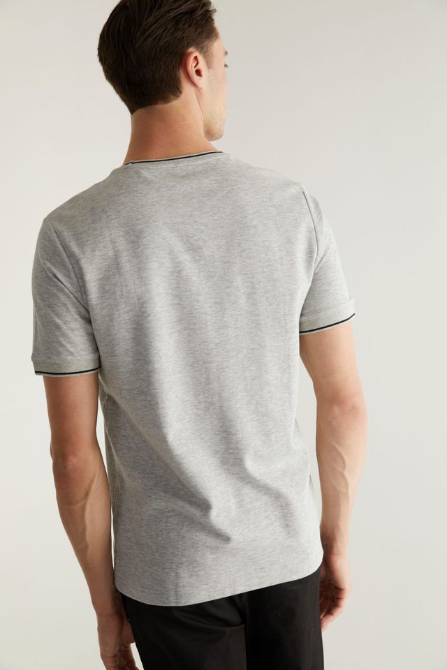 Rib Detail Pique T-shirt