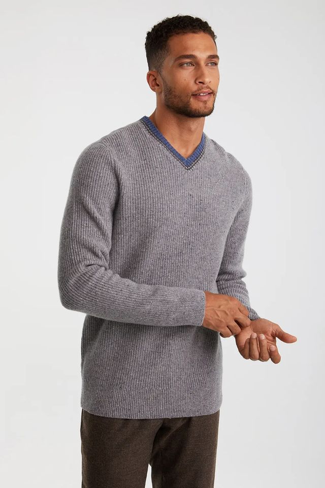 Textured V-neck Sweater