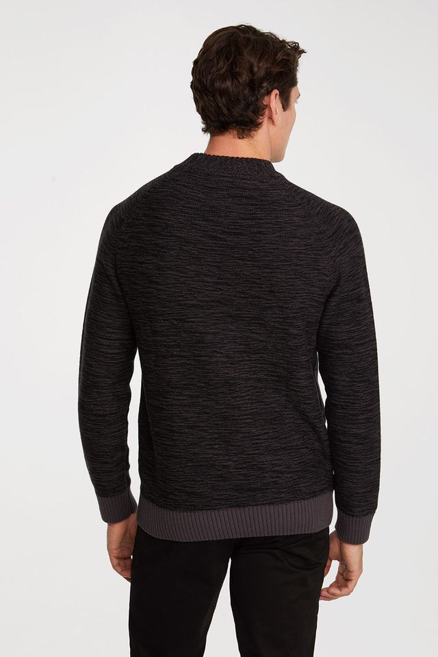 Two Tone Mock Neck Sweater