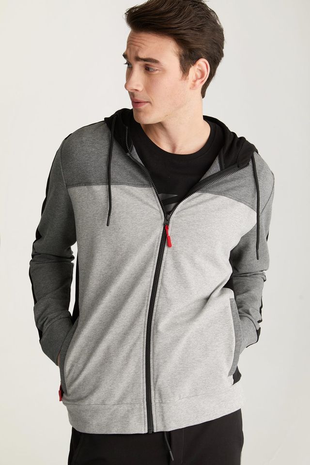 Color Block Hooded Sweatshirt