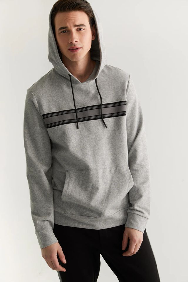 Hooded Sweatshirt With Contrasting Bands