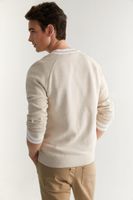 Baseball Collar Textured Cardi