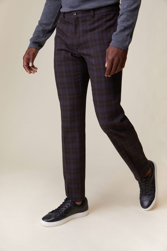 Tristan Slim Fit Plaid Pant