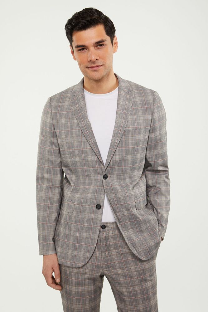Extra-fitted Check Blazer