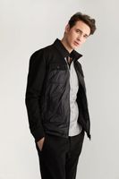 Isolated Mixed Fabric Jacket