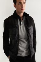 Isolated Mixed Fabric Jacket