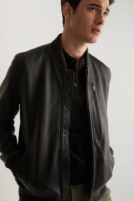 Leather Bomber Jacket