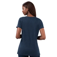 WOMEN'S SNAP V-NECK TEE NAVY