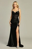 SWEETHEART FITTED SATIN DRESS