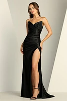 STRAPLESS FITTED DRESS