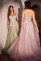 A-line dress combines elegance and sparkle