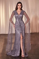 LONG SLEEVE FULLY BEADED SHEATH GOWN