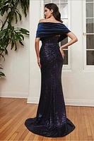 STRAPLESS SEQUIN DRESS WITH REMOVABLE JACKET