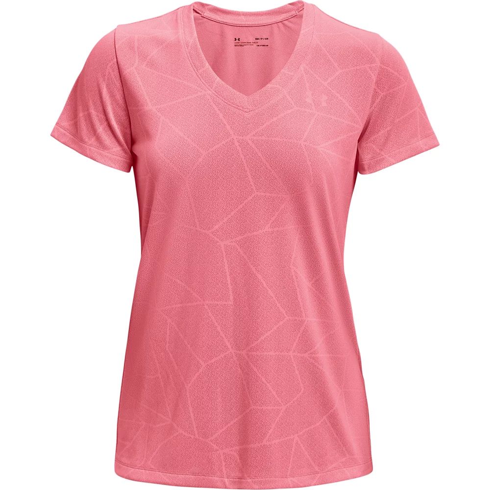 Playera de Manga Corta con Cuello en V UA Velocity Geo Fence para Mujer