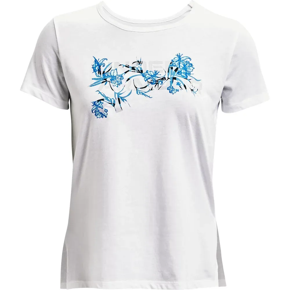 Playera Manga Corta UA Floral Wordmark Graphic para Mujer