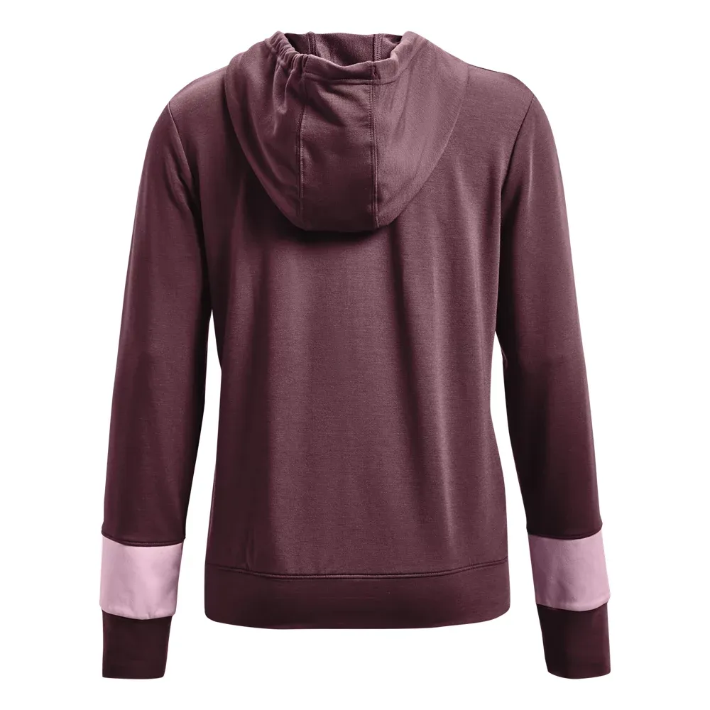 Sudadera de Felpa y Color Liso con Capucha Cierre Completo UA Rival para Mujer