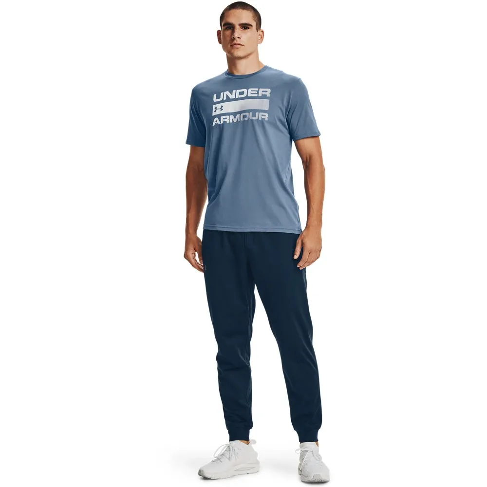 Camiseta UA Seamless Wordmark SS Azul Hombre