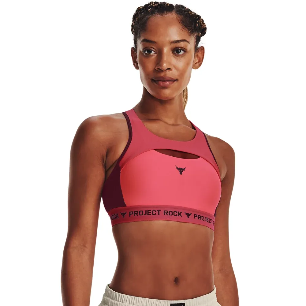 Under Armour Women's Project Rock Crossback Strappy Medium Support