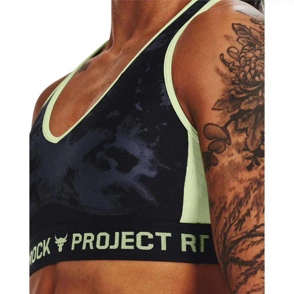 Under Armour Project Rock Crossback Printed Compression Sports Bra 2XL XXL