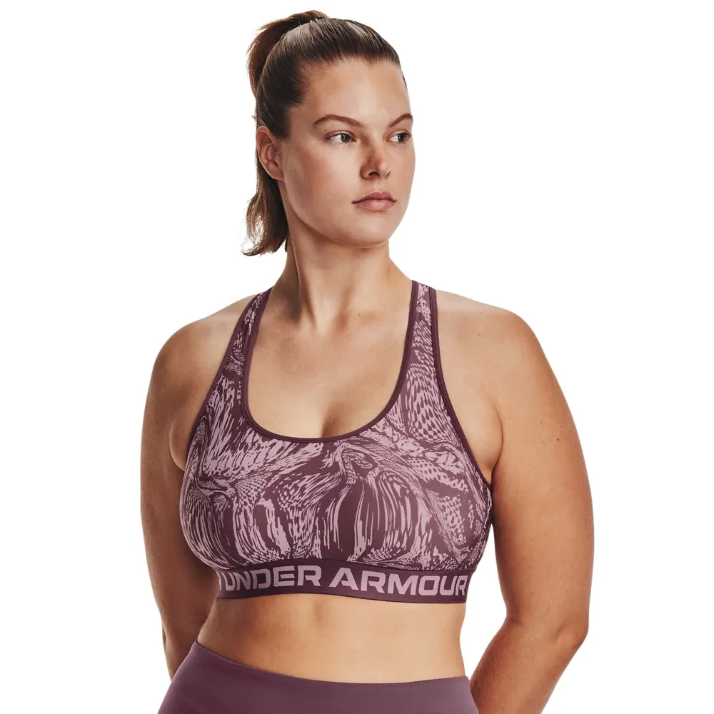 Under Armour Women's Armour Mid Crossback Printed Sports Bra