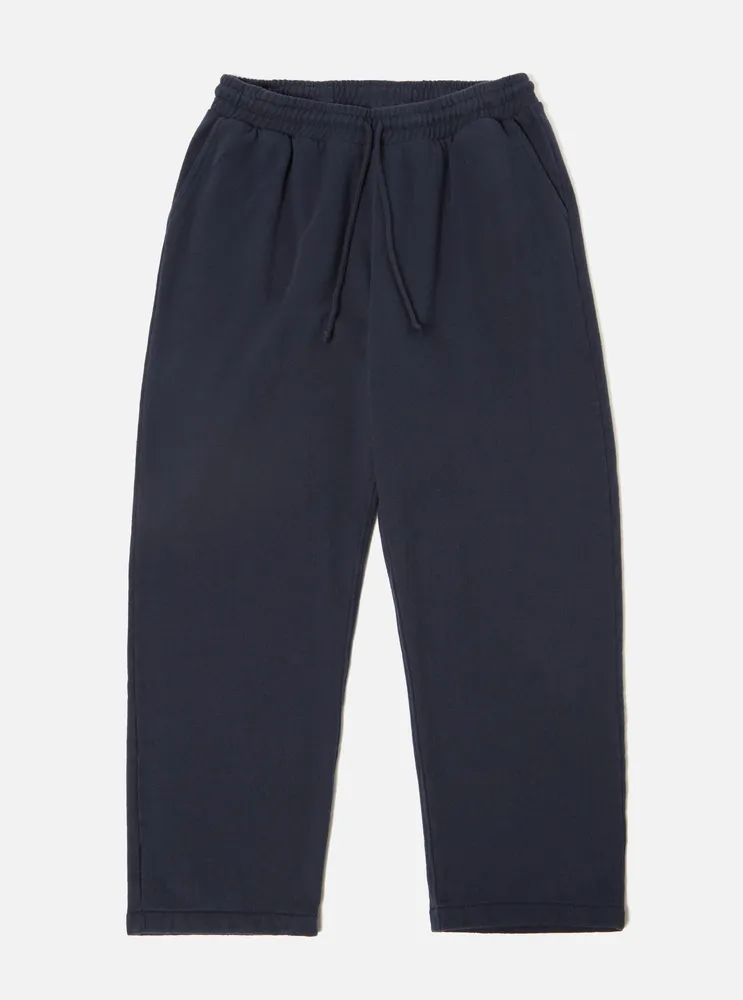 Universal Works Oxford Track Pant Navy Dry Handle Brushback
